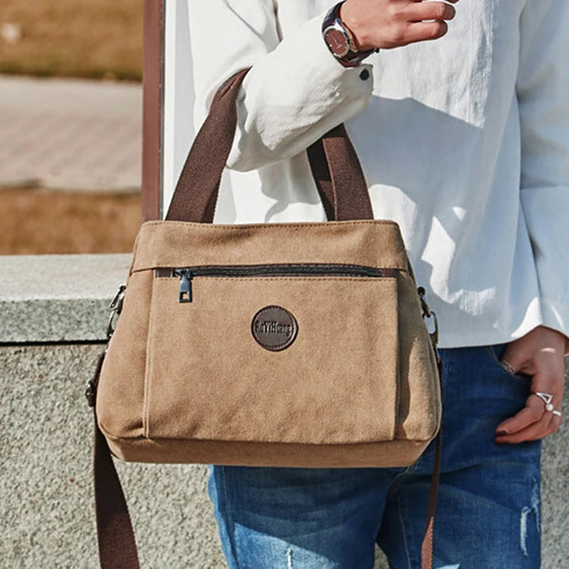 Canvas Crossbody Bag for Women Big Shoulder Tote