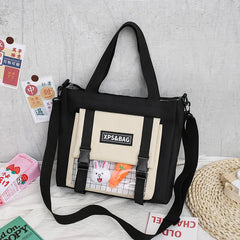 Canvas Shoulder Bag for College Student School Girls