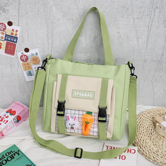 Canvas Shoulder Bag for College Student School Girls