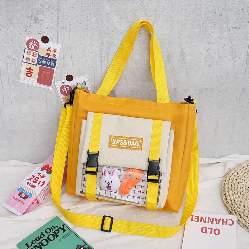 Canvas Shoulder Bag for College Student School Girls