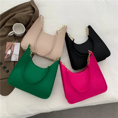 Retro Felt Chain Armpit Bag Women's Shoulder Bag Handbags