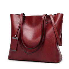Large Bucket Bag Casual Shoulder Tote PU Leather Handbag