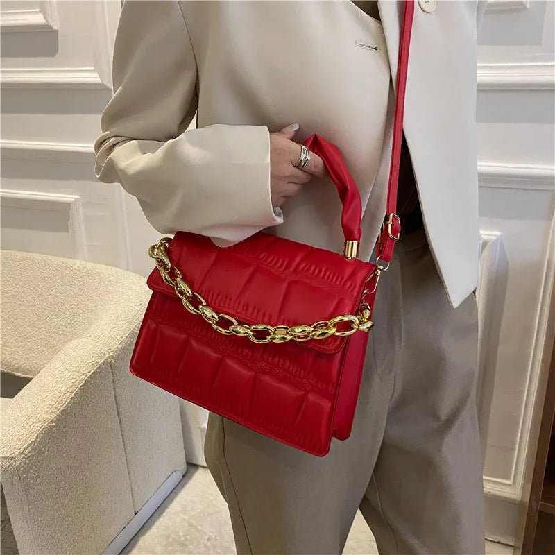 Small Square Bag PU Leather Shoulder Messenger Crossbody Bag