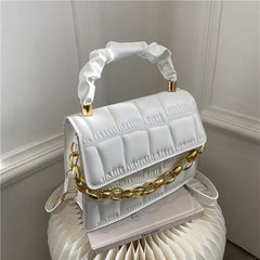 Women Chain Crossbody Bag PU Leather Messenger Clutch Bag