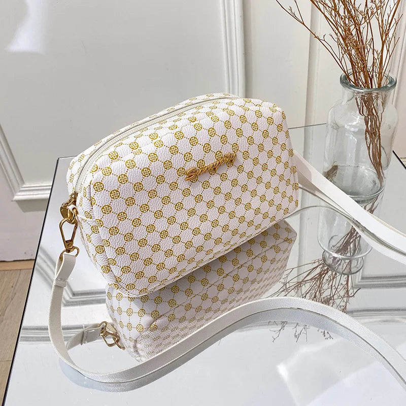 Women Crossbody Bag Small Square PU Leather Casual Shoulder Bag