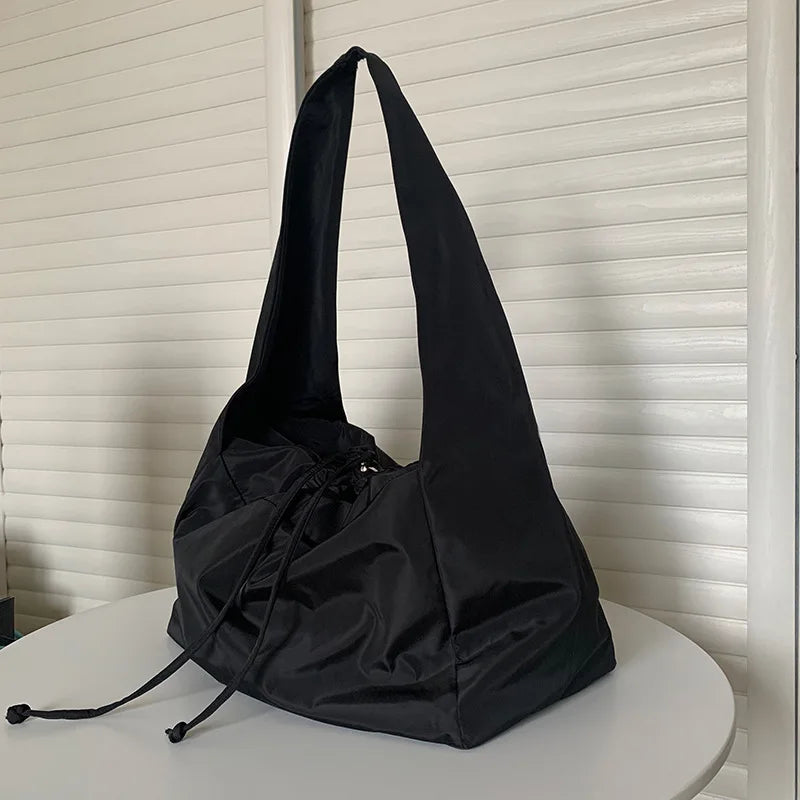 Nylon Bucket Shoulder Bag Purse