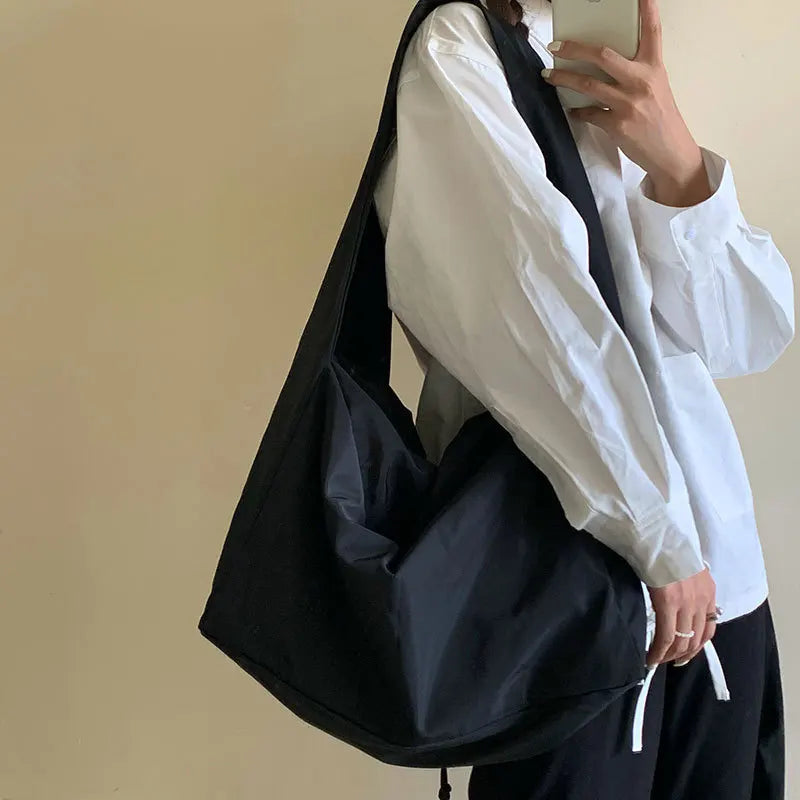 Nylon Bucket Shoulder Bag Purse