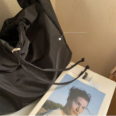 Nylon Shoulder Bucket Bag Purse Tote