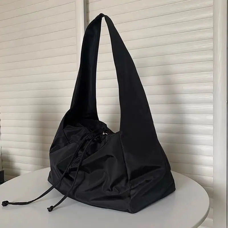 Nylon Shoulder Bucket Bag Purse Tote