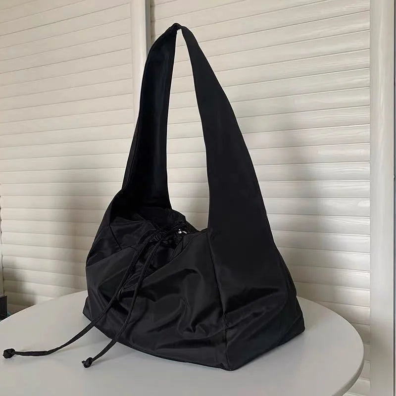 Nylon Shoulder Bucket Bag Purse Tote