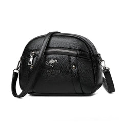 Women Bag PU Small Round Shoulder Messenger Crossbody Bag Soft PUMother Bag
