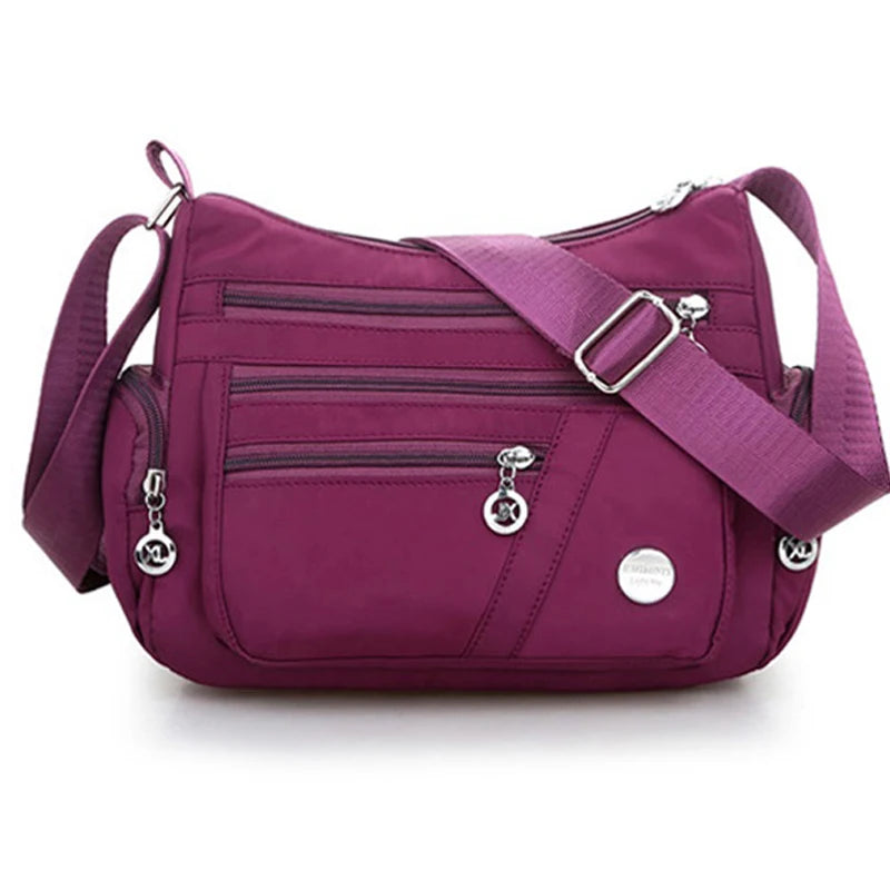 Waterproof Nylon Women Messenger Bag Large Capacity Crossbody Shoulder Bag