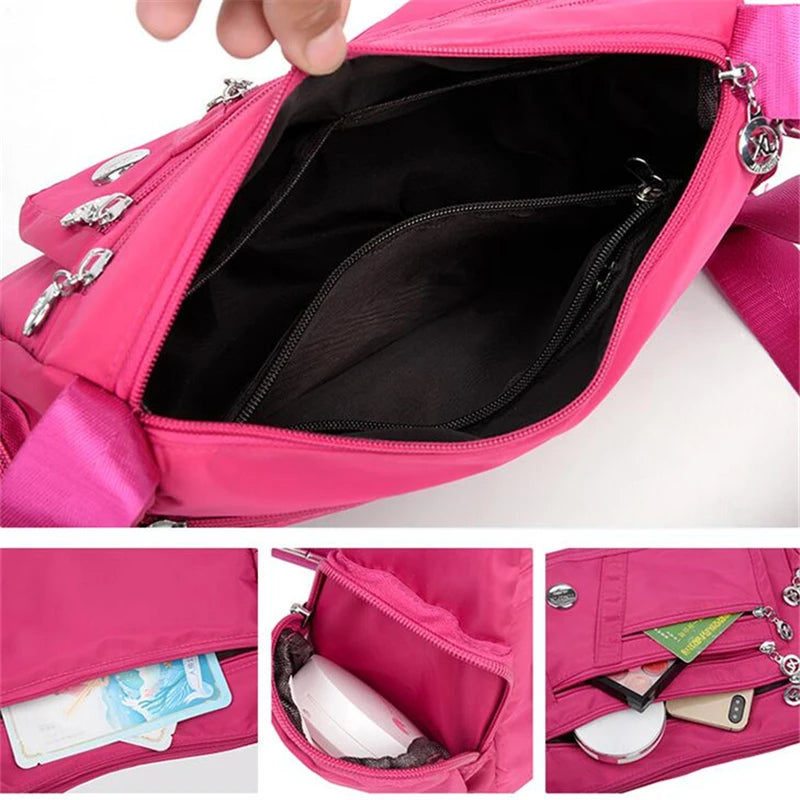 Waterproof Nylon Women Messenger Bag Large Capacity Crossbody Shoulder Bag
