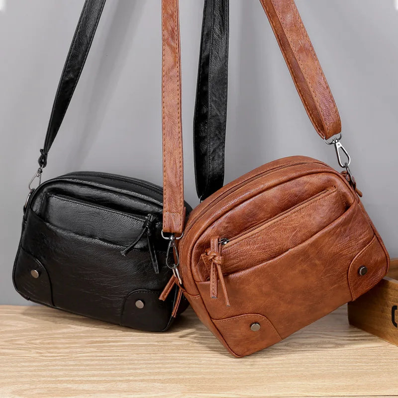 Women Bag PU Leather Small Mobile Phone Shoulder Messenger Crossbody Bag