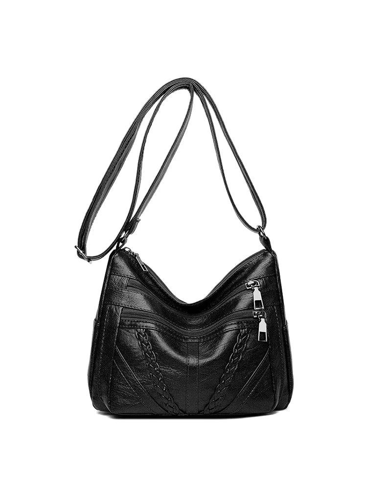 Retro Women Bag PU Leather Shoulder Totes Classic Brown Crossbody Pack