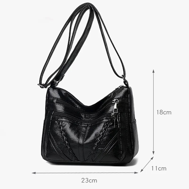 Retro Women Bag PU Leather Shoulder Totes Classic Brown Crossbody Pack