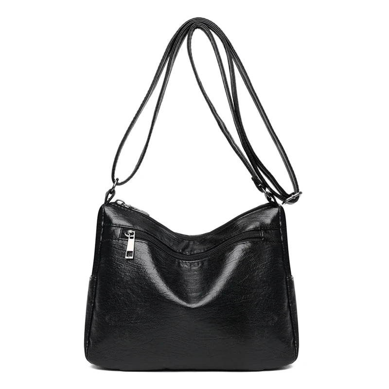 Retro Women Bag PU Leather Shoulder Totes Classic Brown Crossbody Pack