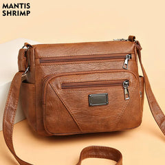 Women Bag Soft PU Leather Bag for Middle-aged Mother Shoulder Bag