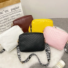 Embossed Shoulder Crossbody Square Bag with Tassel Ribbon