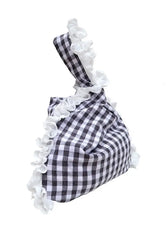 Vintage Plaid Ruched Bucket Shoulder Bag Mori Style