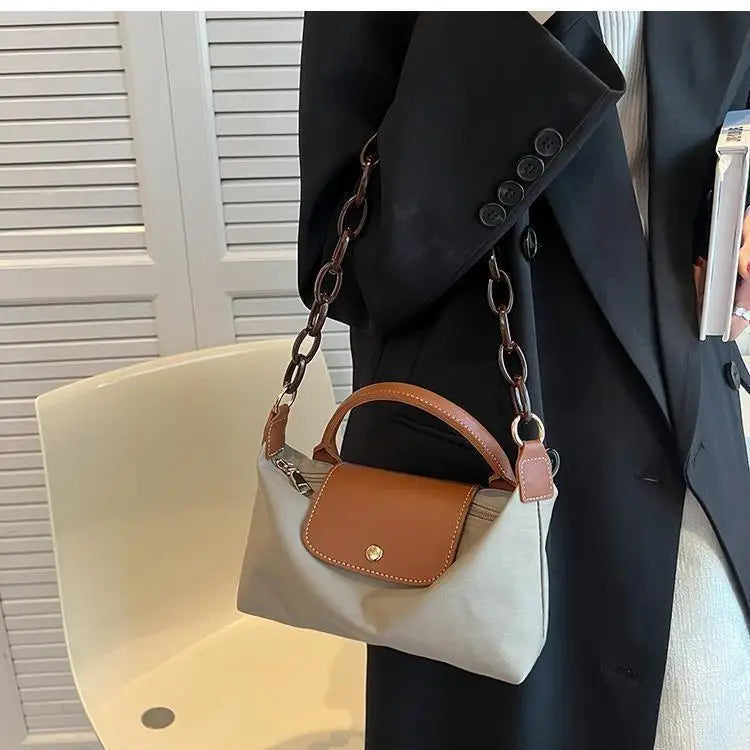 Patchwork Fabric Large Capacity Crossbody Bag For Women