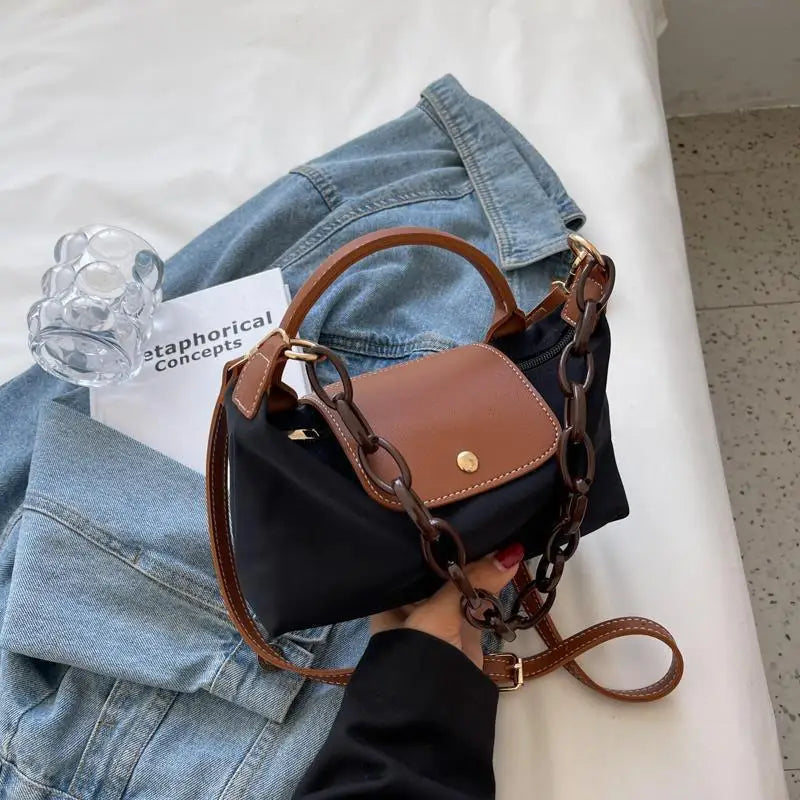 Patchwork Fabric Large Capacity Crossbody Bag For Women