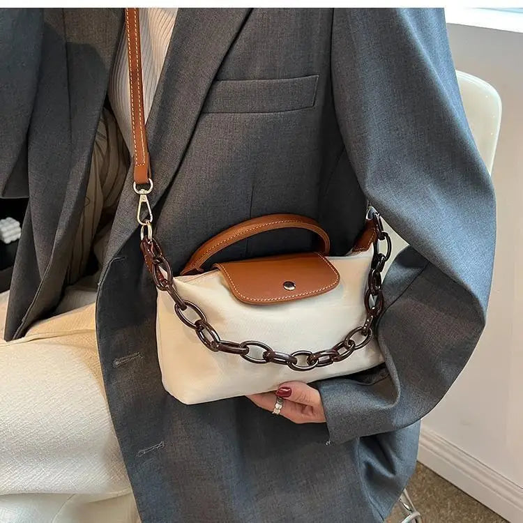 Patchwork Fabric Large Capacity Crossbody Bag For Women