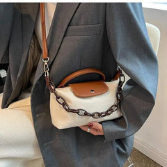 Patchwork Fabric Large Capacity Crossbody Bag For Women
