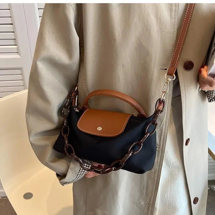 Patchwork Fabric Large Capacity Crossbody Bag For Women