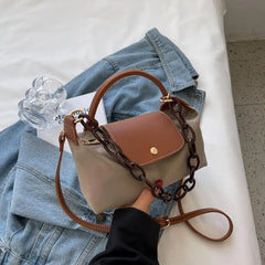Patchwork Fabric Large Capacity Crossbody Bag For Women