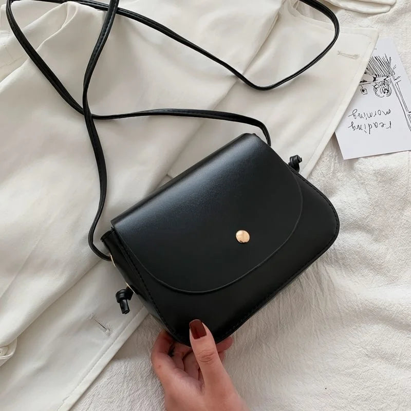 Women's Small Square Shoulder Bag Leather Messenger Bag