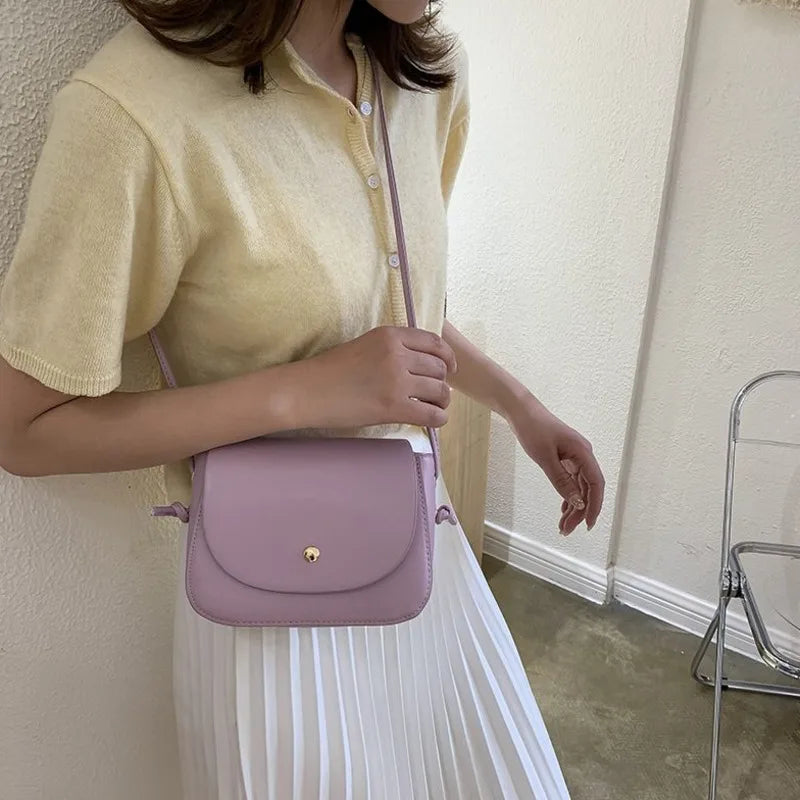 Women's Small Square Shoulder Bag Leather Messenger Bag