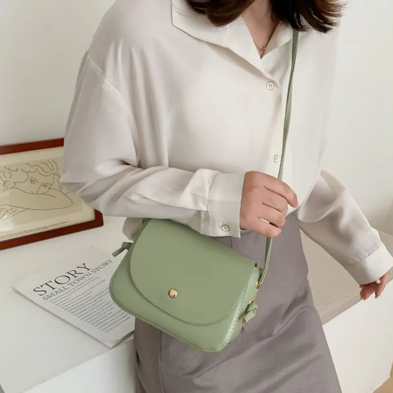 Women's Small Square Shoulder Bag Leather Messenger Bag