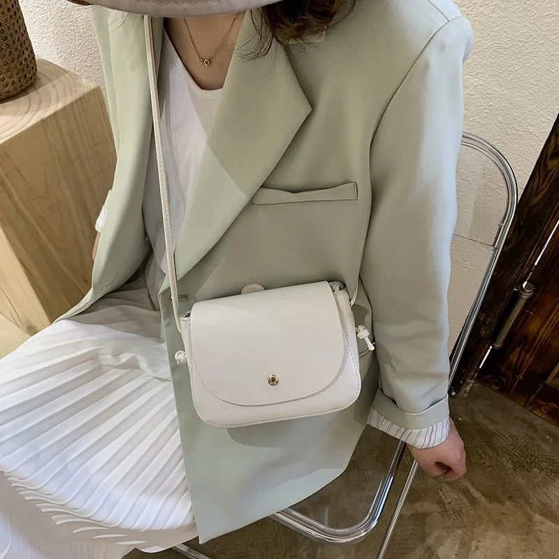Women's Small Square Shoulder Bag Leather Messenger Bag
