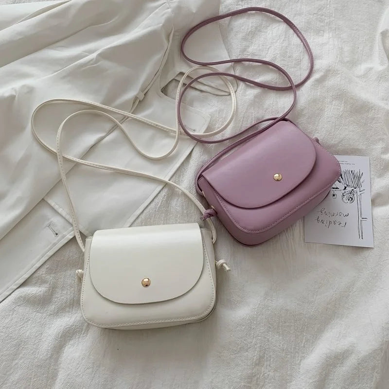 Women's Small Square Shoulder Bag Leather Messenger Bag