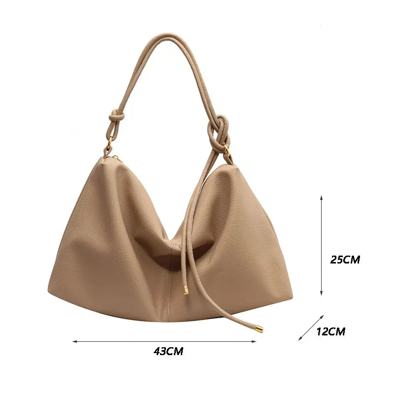 Women Large Capacity Shoulder Bag Vintage Female Tote Soft PU Leather Crossbody