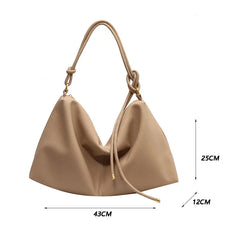 Women Large Capacity Shoulder Bag Vintage Female Tote Soft PU Leather Crossbody