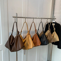 Women Large Capacity Shoulder Bag Vintage Female Tote Soft PU Leather Crossbody