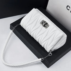 Rhinestone Chain Flap Crossbody Small Square Bag Girls Shoulder Messenger Bags