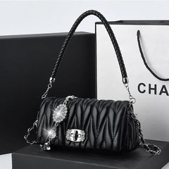 Rhinestone Chain Flap Crossbody Small Square Bag Girls Shoulder Messenger Bags
