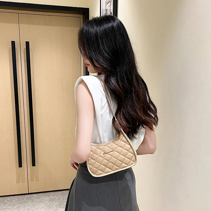 Retro Mini PU Armpit Shoulder Bag Clutch Hobos Chain Purse Handbag