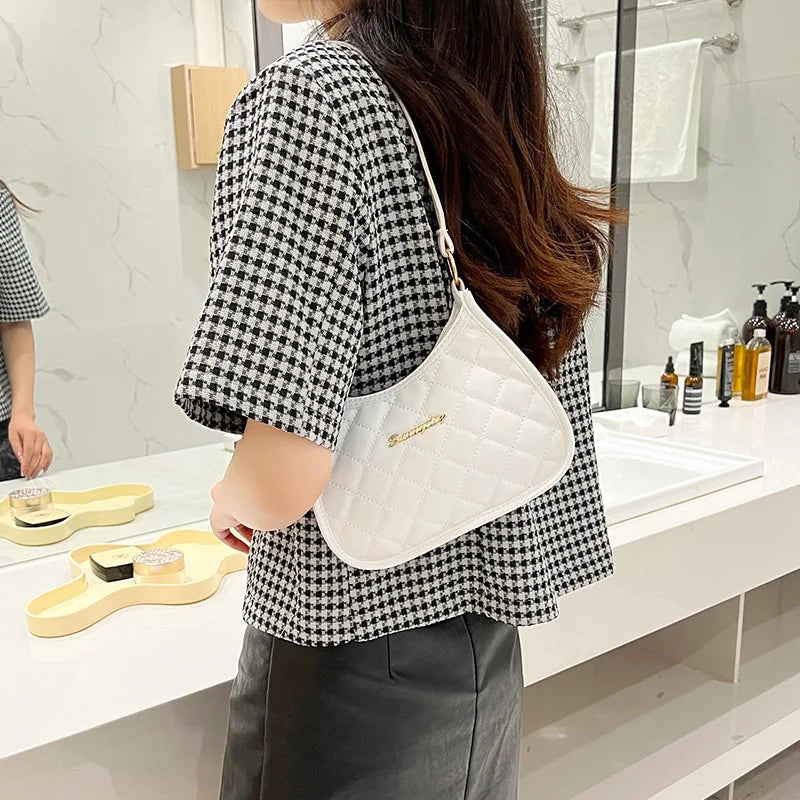 Retro Mini PU Armpit Shoulder Bag Clutch Hobos Chain Purse Handbag