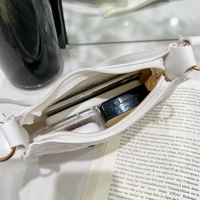 Retro Mini PU Armpit Shoulder Bag Clutch Hobos Chain Purse Handbag