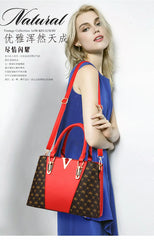 2 Pcs Leather Handbag Tote Shoulder Messenger Bag for Women
