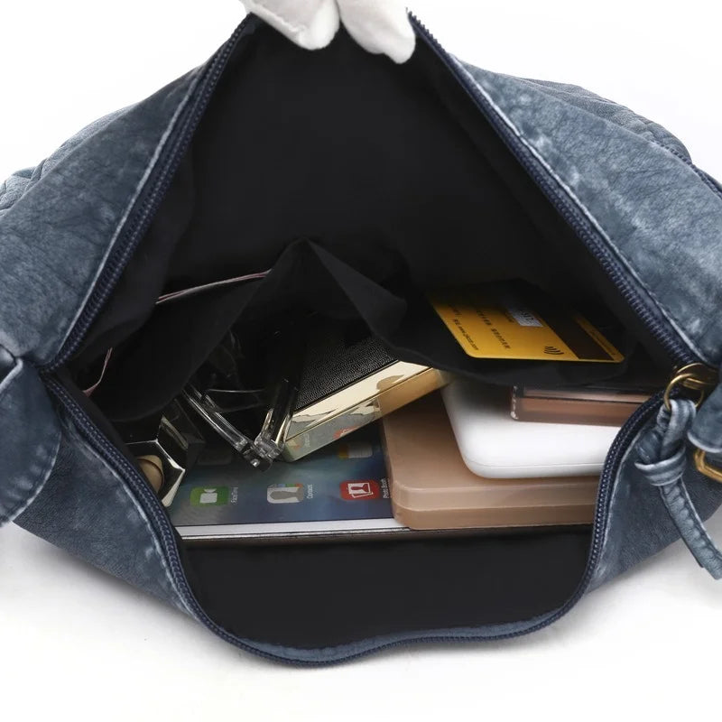 Vintage Leather Shoulder Bag Crossbody Messenger Pack