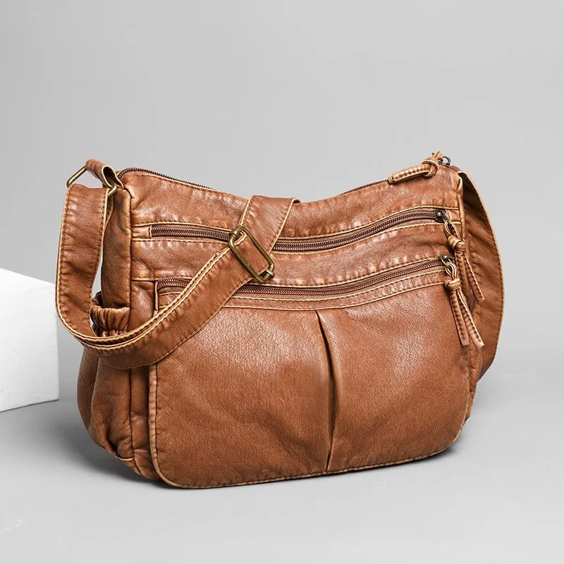 Women Shoulder Bag Vintage Leather Crossbody Classic Messenger