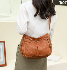 Vintage Leather Shoulder Bag Crossbody Messenger Pack