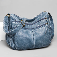 Vintage Washed Leather Shoulder Bag Handbags Crossbody Classic Messenger Pack
