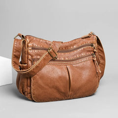 Vintage Leather Shoulder Bag Crossbody Messenger Pack