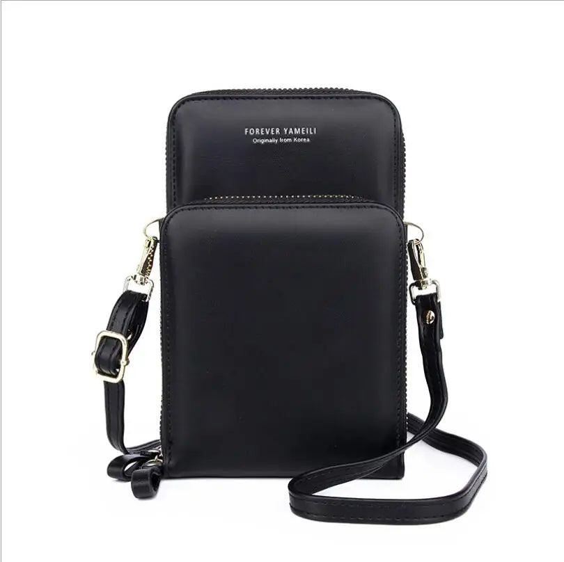 Women's Soft Leather Cell Phone Purse Crossbody Handbag